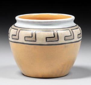 Paul Revere Pottery Fannie Levine Greek Key Vase 1925
