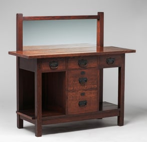Roycroft Five-Drawer Oak Server c1906