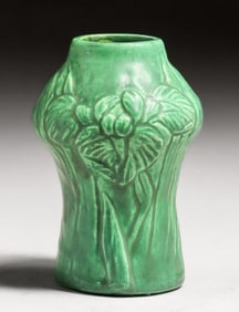 Cambridge Pottery Matte Green Vase c1910