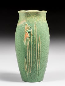Grueby Pottery Two-Color Daffodil Vase c1905