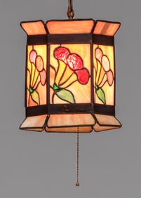 Arts & Crafts Period Leaded Glass Hanging Light c1910