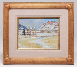 Stephen C. Elliott, (B. 1943) Painting Field and Stream in Winter