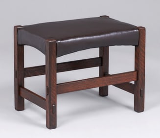 L&JG Stickley Oak Footstool c1910