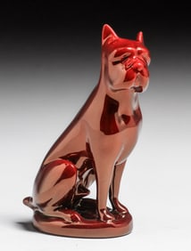 Zsolnay Pottery Red Iridescent Bulldog c1920s