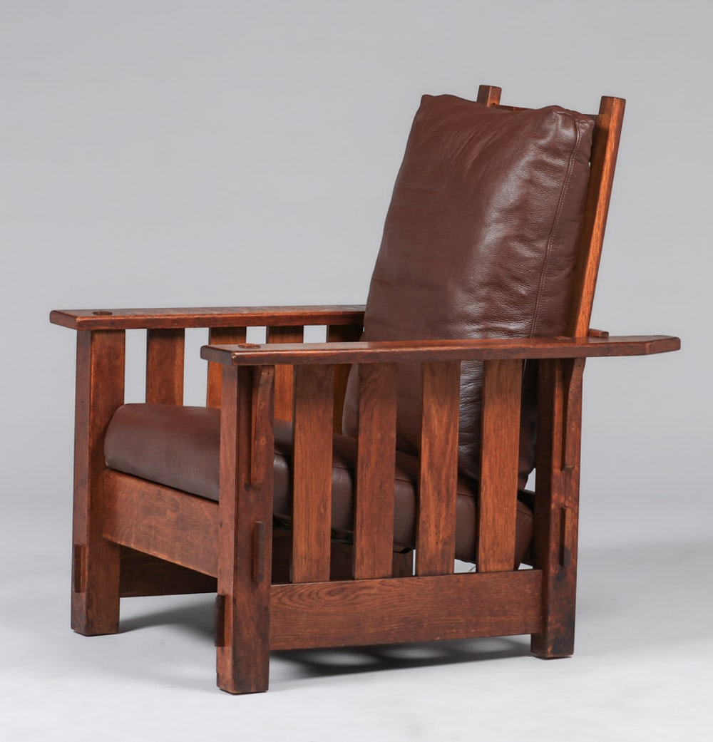 J.M. Young Slatted Morris Chair c1910 (1 of 4)