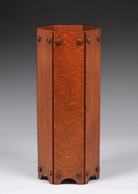 Grand Rapids Six-Sided Oak Umbrella Stand c1910