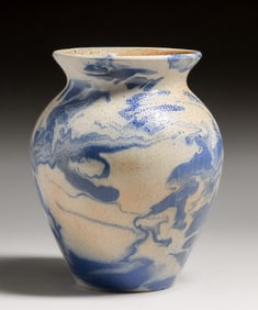 Auman Pottery - Seagrove, NC C.B. Masten Swirl Vase c1930s