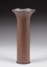Dirk van Erp Hammered Brass Shell Casing Umbrella Stand Vase c1902-1908