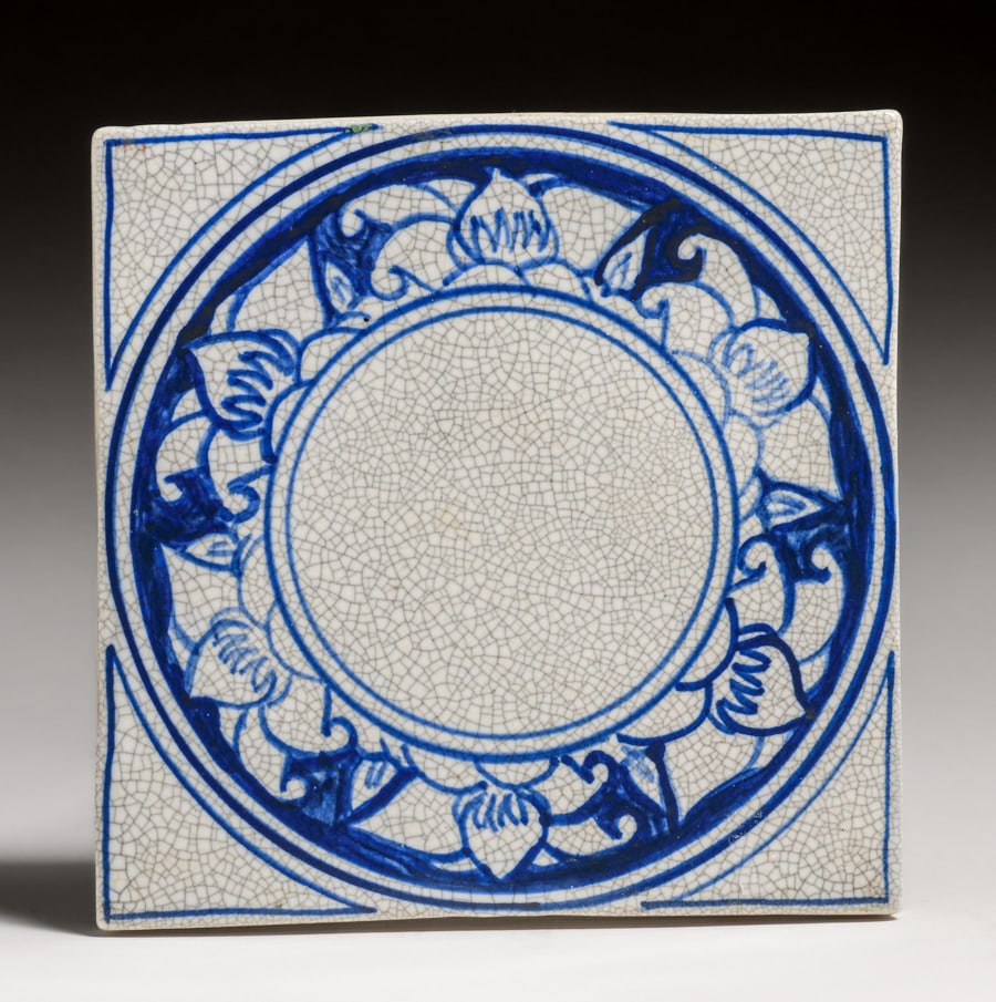 Dedham Pottery Magnolia Trivet Tile c1920s (1 of 5)