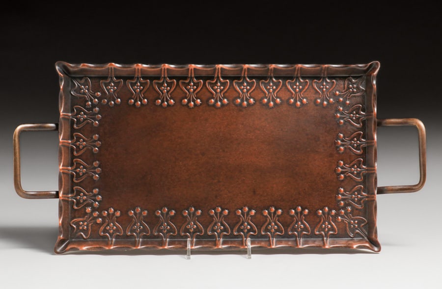 WMF - German Art Nouveau Two-Handled Copper Tray c1905 (1 of 5)