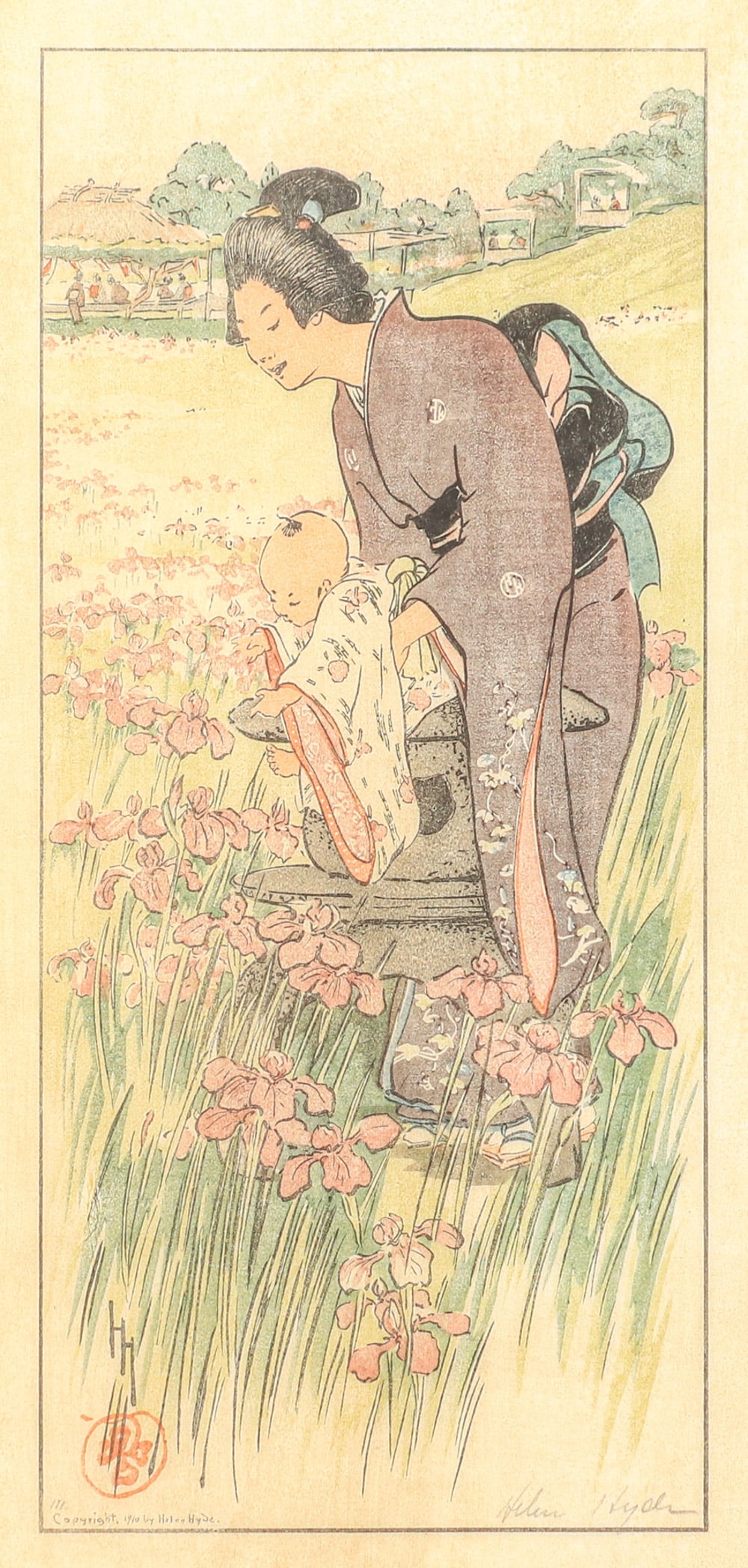 Helen Hyde (1868-1919) Color Woodcut "A Day in June" 1910 (1 of 5)