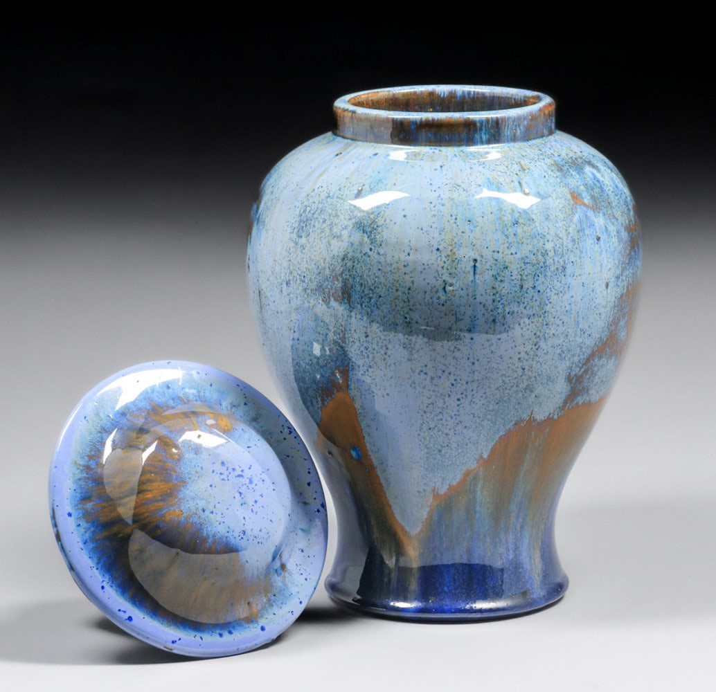 Rare Fulper Pottery Covered Temple Jar c1910 (1 of 4)