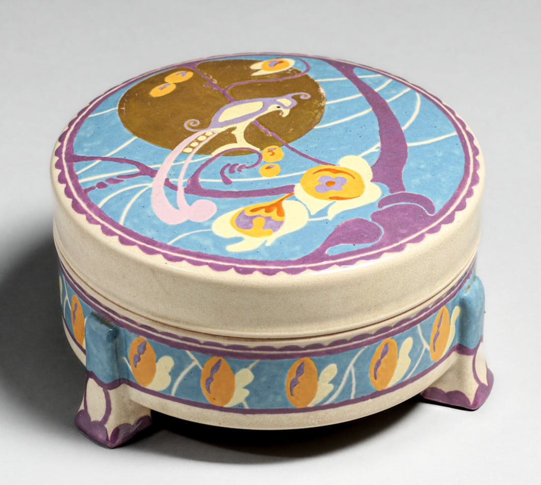 American Hand Decorated Japanese Satsuma Covered Dish 1928 (1 of 6)