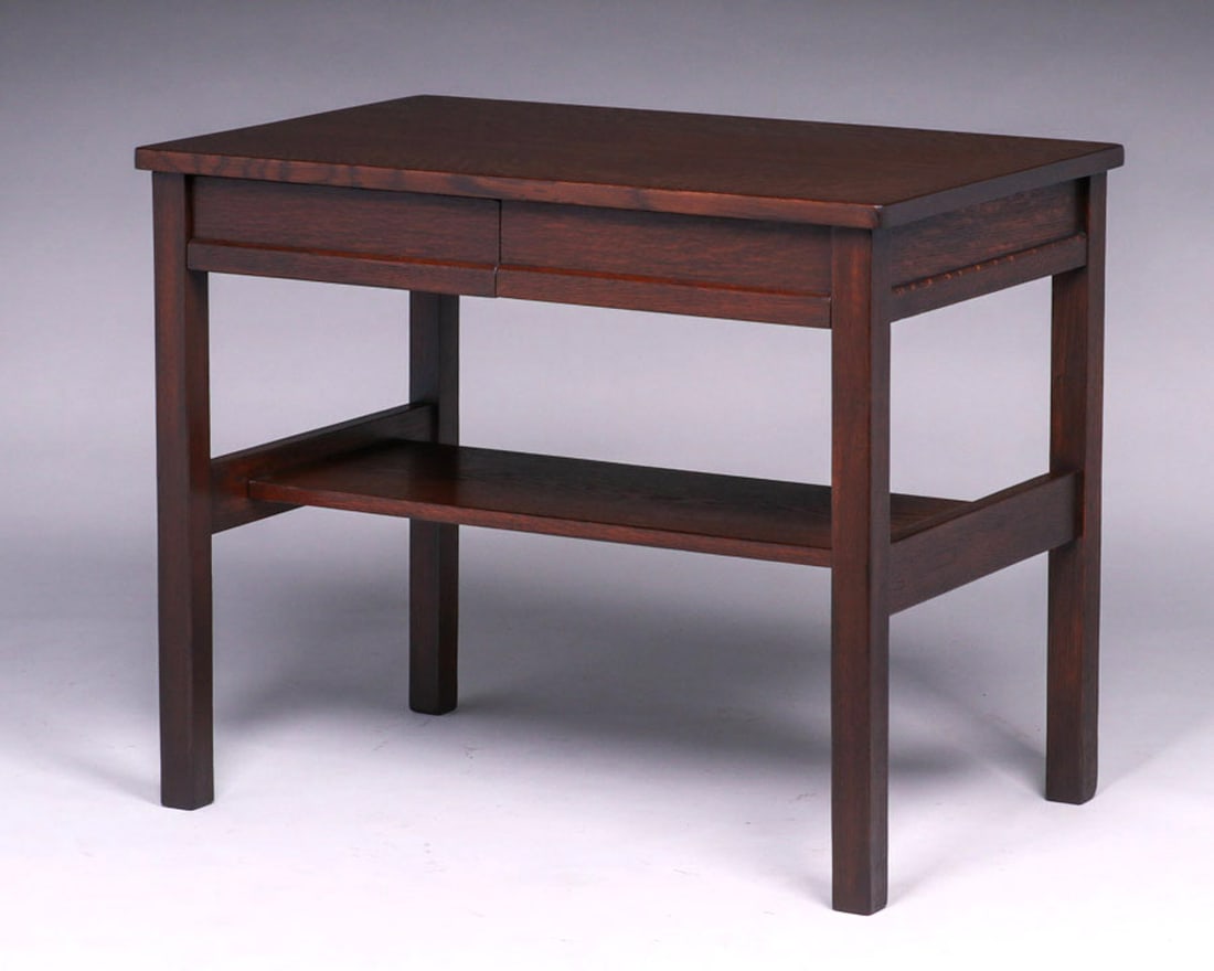 Early Gustav Stickley #456 Two-Drawer Library Table c1902 (1 of 4)