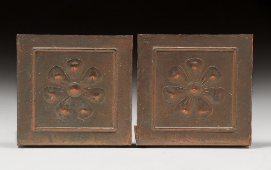Small Roycroft Hammered Copper Bookends c1920s (1 of 9)