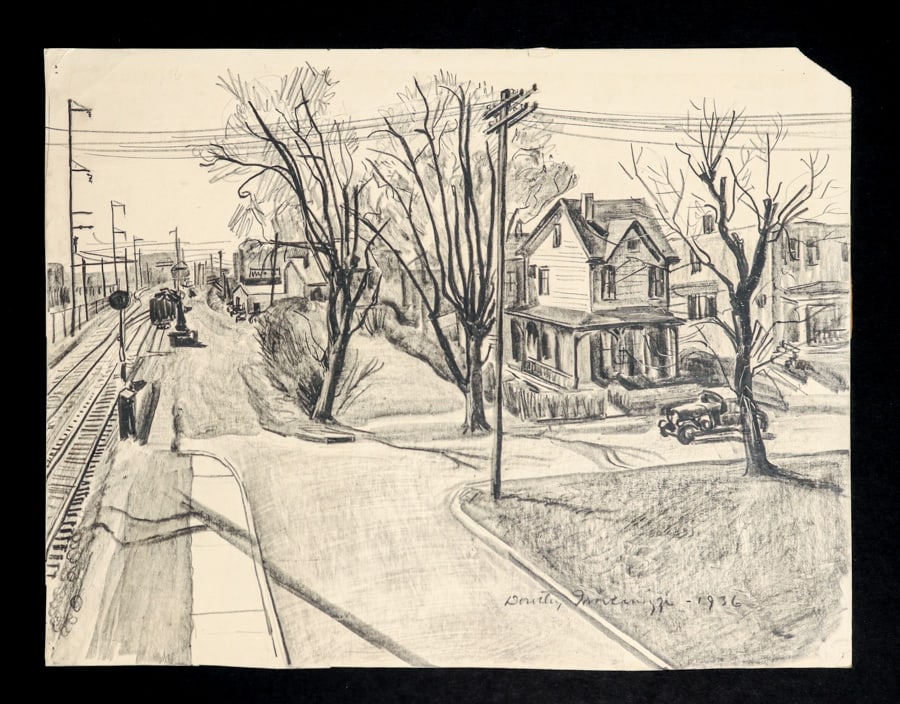 Dorothy Invernizzi Guinn (1912-2005) WPA Era Pencil Drawing Philadelphia 1936 (1 of 7)