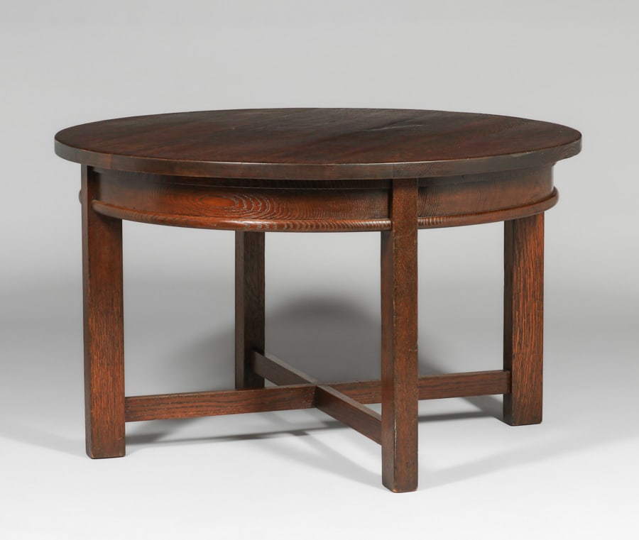 Roycroft Oak 48"d Library Table c1905 (1 of 4)