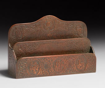 Tiffany Studios Bronze Zodiac Letter Rack c1910
