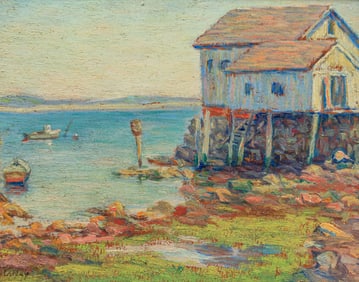 California Impressionist Coastal Painting c1910