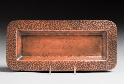 Arts & Crafts Hammered Copper Pen Tray c1910s