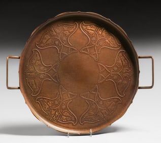 WMF - German Art Nouveau Copper Two-Handled Tray c1905