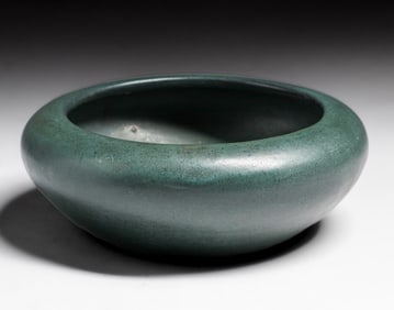 Peters & Reed - Zanesville, OH Matte Blue Bowl c1910