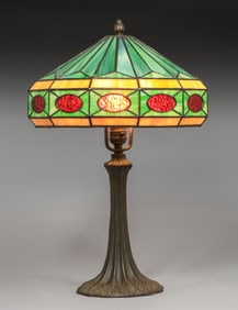 Arts & Crafts Leaded Glass Lamp c1910