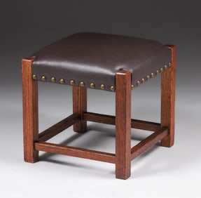 Grand Rapids Square Oak Footstool c1910