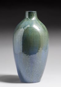 Fulper Pottery Chinese Blue Flambe Lampbase Vase c1910s