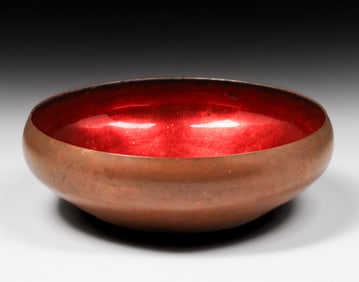 Boston Arts & Crafts Copper & Enamel Bowl c1920s