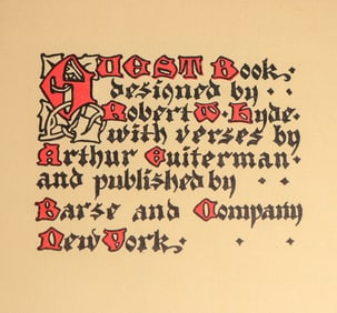 Robert Wilson Hyde - Santa Barbara, CA Designed Guest Book c1910