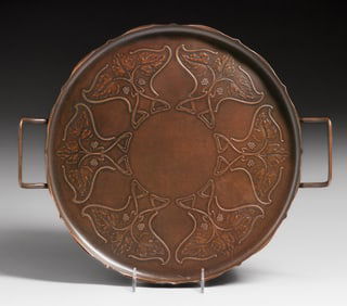 WMF - German Art Nouveau Two-Handled Copper Tray c1905