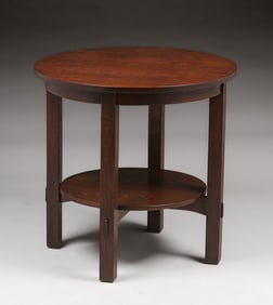 Charles Stickley 30?d Lamp Table c1910