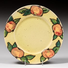 Early Pewabic Pottery Apple Plate c1905