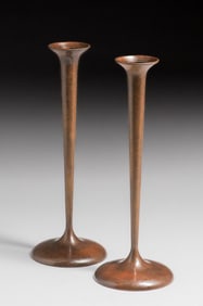 Arts & Crafts Period Bronze Candlesticks c1910