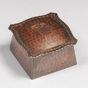 Roycroft Hammered Copper Inkwell c1920s