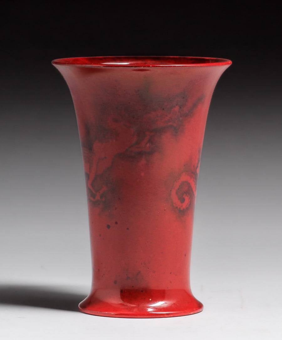 Bernard Moore – English Flared Dragon Vase c1915 (1 of 6)