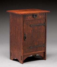 Gustav Stickley #78 Strap-Hinge One-Door Cabinet c1904