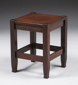 Stickley Brothers Square Oak Taboret c1910