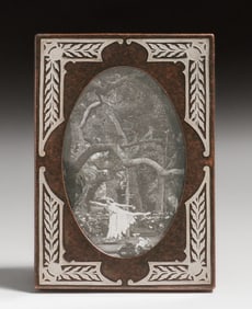 Heintz Sterling on Bronze Overlay Picture Frame c1912