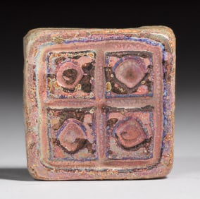 Pewabic Pottery Iridescent Tile c1920s