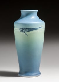 Rookwood Pottery Lorinda Epply Vellum Fish Vase 1912