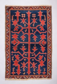 Handmade Kazak Tree-of-Life Carpet Mid to Late 20th Century