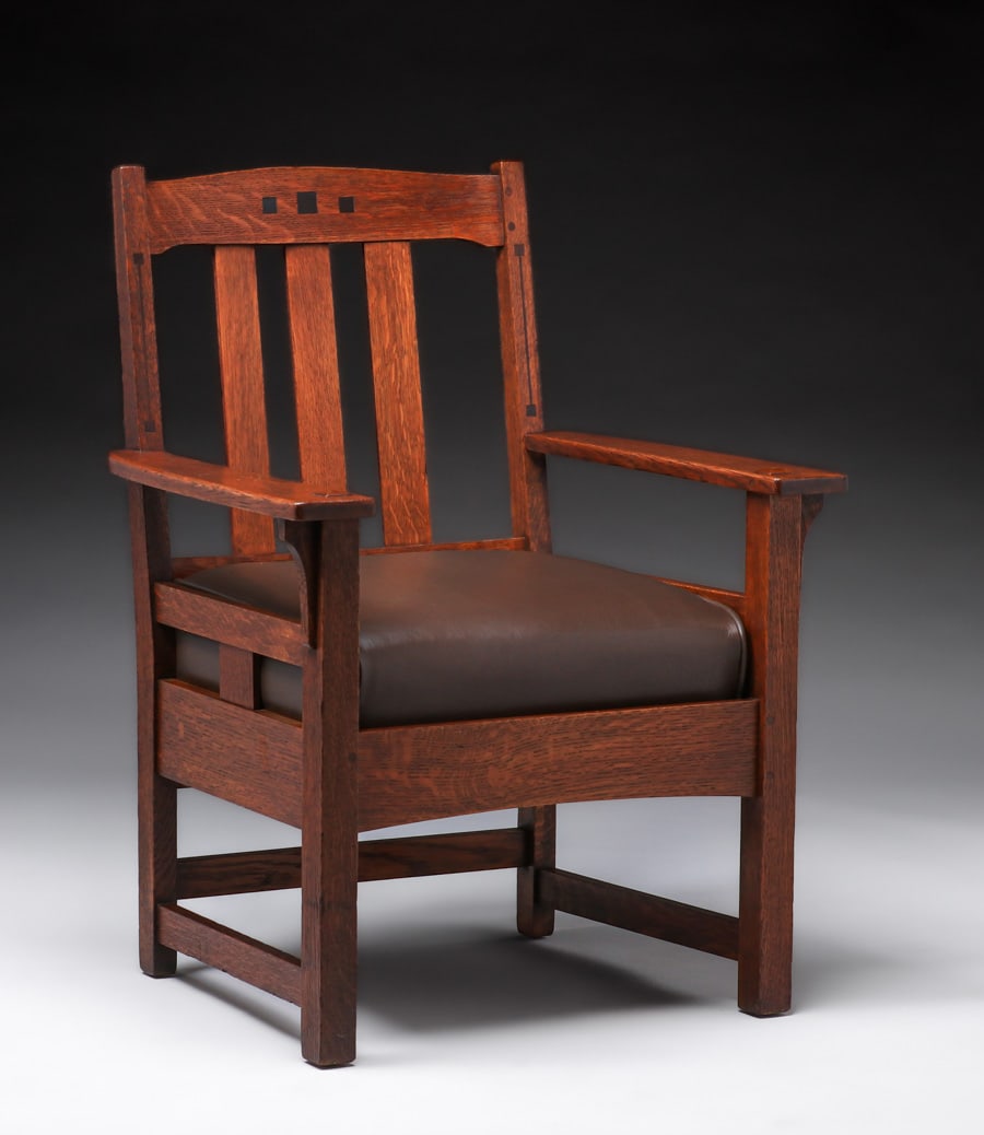 Limbert Ebon-Oak Armchair c1912-1915 (1 of 6)