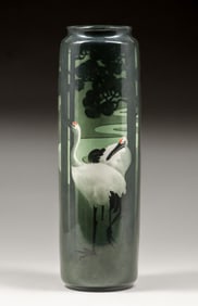 American Arts & Crafts Hand Decorated French Limoge Porcelain Vase c1910