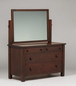 Tobey Furniture Co Four-Drawer Mahogany Mirrored Dresser c1910