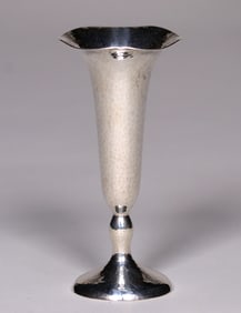 Clemens Friedell 6"h Hammered Sterling Silver Fluted Vase c1915-1920