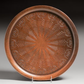 German Secessionist Stylized Copper Tray c1905