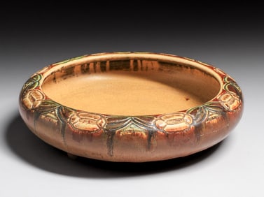 Rookwood Pottery Charles S. Todd Hand-Carved Camelia Bowl 1917