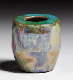 Small Pewabic Pottery Iridescent Flat Top Vase c1930s
